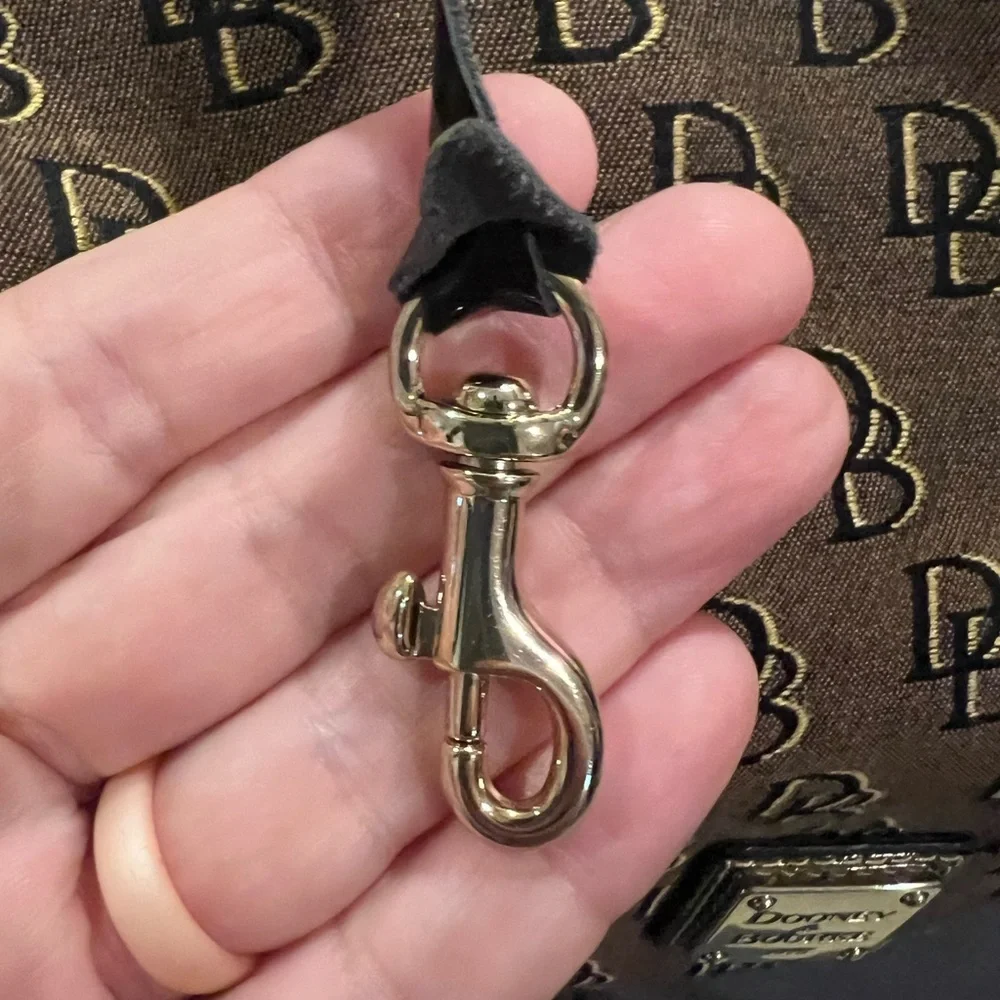Dooney & Bourke Brown and Black Monogram Hobo Women's Bag - Picture 9 of 12